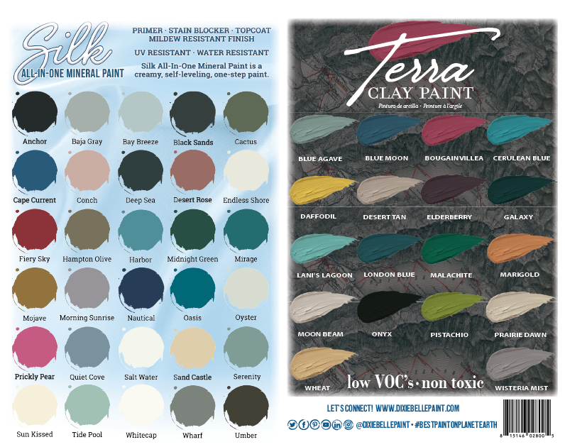 Printed Colour Cards Package of 100 Dixie Belle Paint Silk