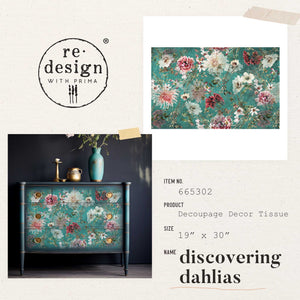 Redesign Decoupage Decor Tissue Paper - Discovering Dahlias