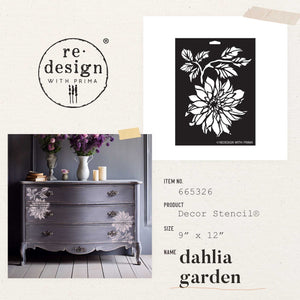 Redesign Decor Stencil - Dahlia Garden