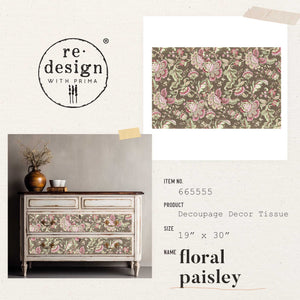 Redesign Decoupage Decor Tissue Paper - Floral Paisley