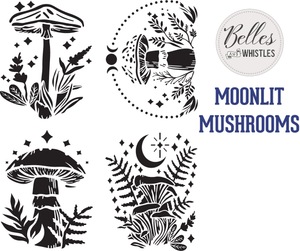 Moonlit Mushrooms Stencil - Belles And Whistles