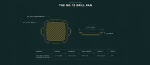 No. 12 Grill Pan - Cast Iron - Smithey Ironware