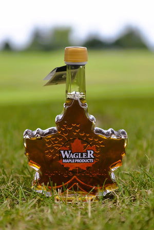 Maple Syrup - Maple Leaf Glass Bottle - Wagler Maple Products