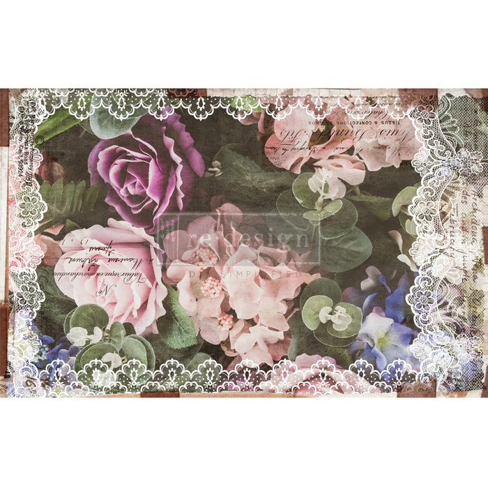 Redesign Decoupage Decor Tissue Paper - Dark Lace Floral