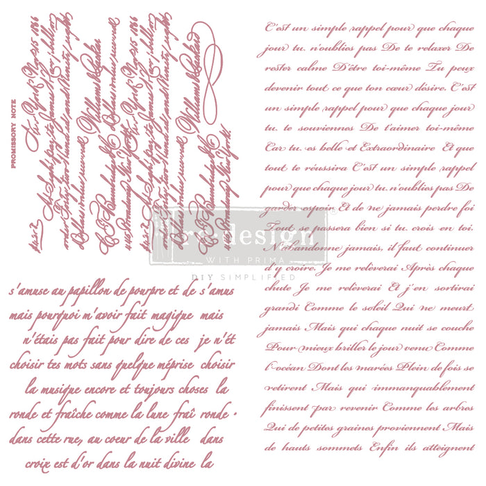 Redesign Decor Clear-Cling Stamps - Vintage Script