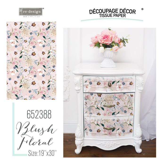 Redesign Decoupage Decor Tissue Paper - Blush Floral