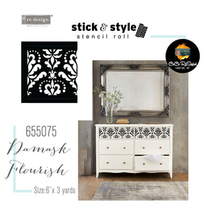 Redesign Stick & Style Stencil Roll - CeCe ReStyled - Damask Flourish