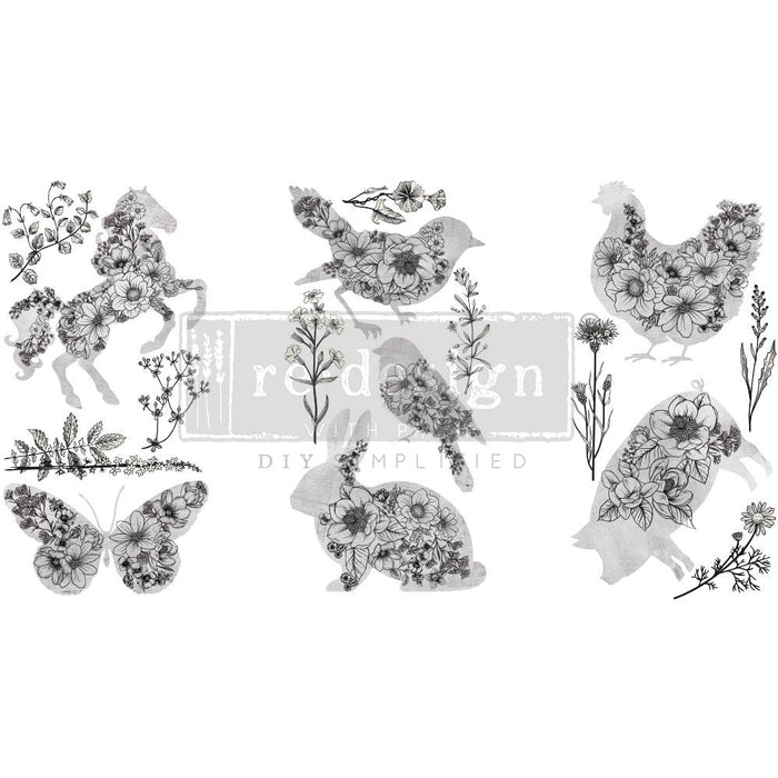 Redesign Decor Small Transfer - Scribbled Animals