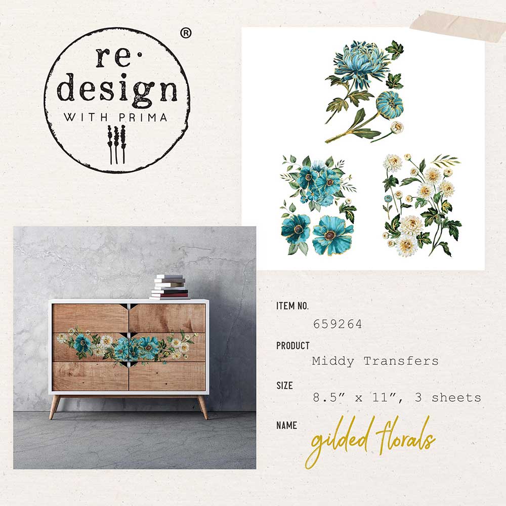 Decor Transfers® 8.5×11 – Dried Wildflowers – 3 sheets, 8.5″x11″ – ReDesign  with Prima Retail