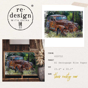 Redesign Decoupage Decor Tissue Paper A1 - This Rusty Car