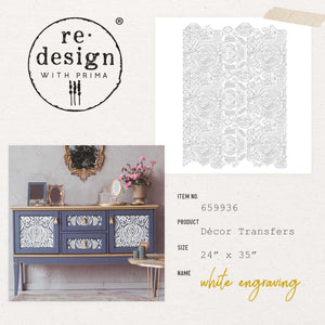 Redesign Decor Transfer - White Engraving