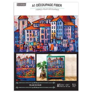 Redesign Decoupage Decor Fiber Tissue Paper A1 - Village In Color