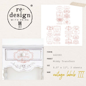 Redesign Decor Middy Transfer - Vintage Labels III