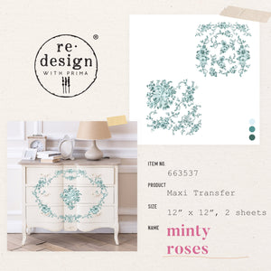 Redesign Decor Maxi Transfer - Minty Roses
