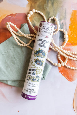 Embroidered Lotus Transfer - Belles And Whistles