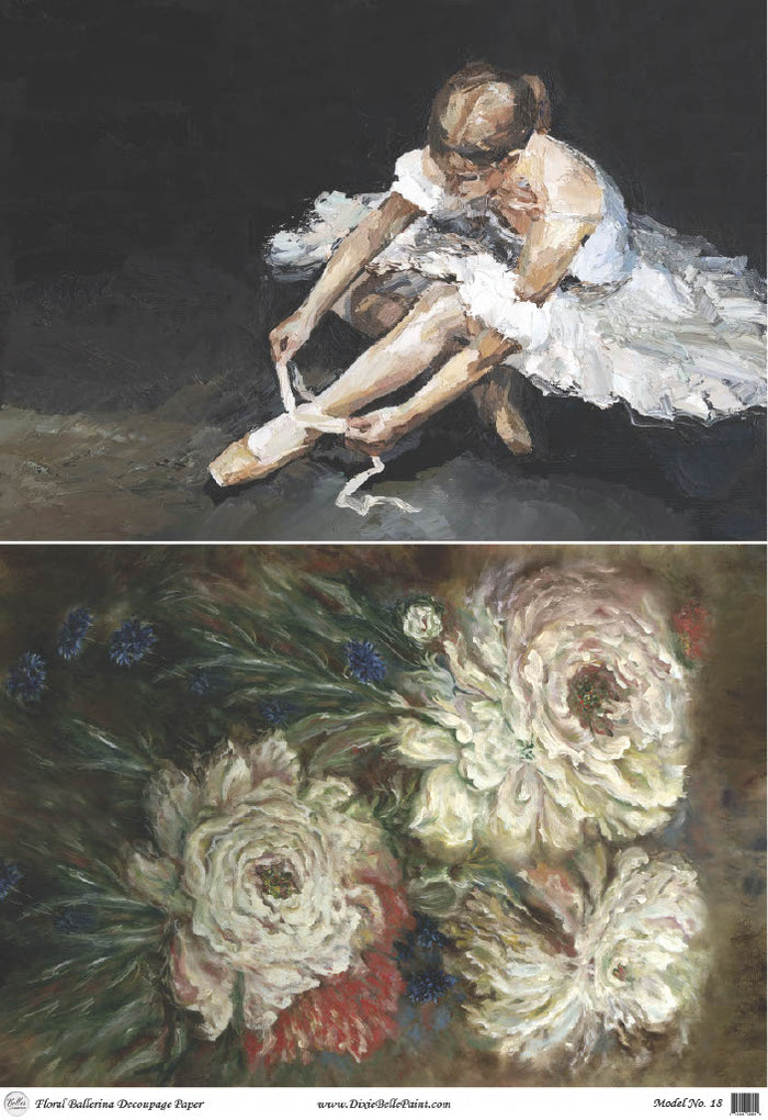 Floral Ballerina Premium Rice Decoupage Paper A1 - Belles And Whistles