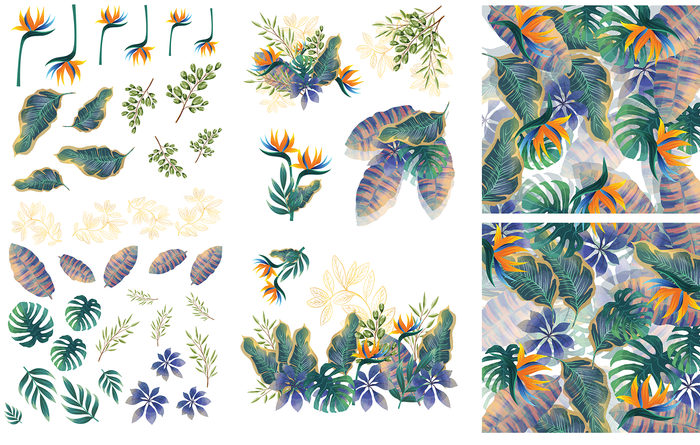 Tropical Leaves Transfer - Belles And Whistles