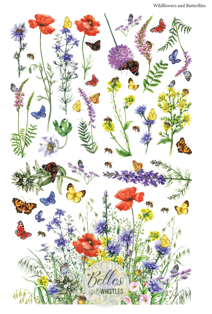 Wildflowers & Butterflies Transfer - Belles And Whistles