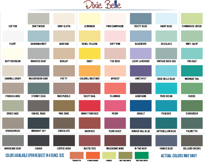 Printed Colour Cards - Package of 100 - Dixie Belle Paint - Silk All-In-One Mineral Paint - Terra Clay Paint
