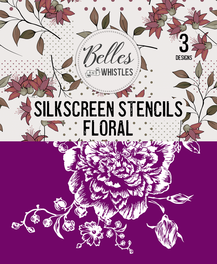 Floral Silkscreen Stencil Package Belles And Whistles – Gratefully  Restored